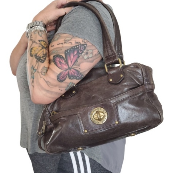 Marc by Marc Jacobs Turnlock Posh Leather Satchel - Picture 2 of 9